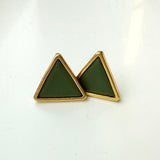 Large Gold Triangle Studs