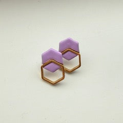 Mini Double Hexagon Studs