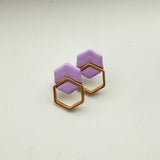 Mini Double Hexagon Studs