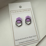 Mini Double Hexagon Studs