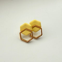 Mini Double Hexagon Studs