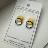 Mini Double Hexagon Studs