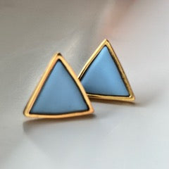 Large Gold Triangle Studs