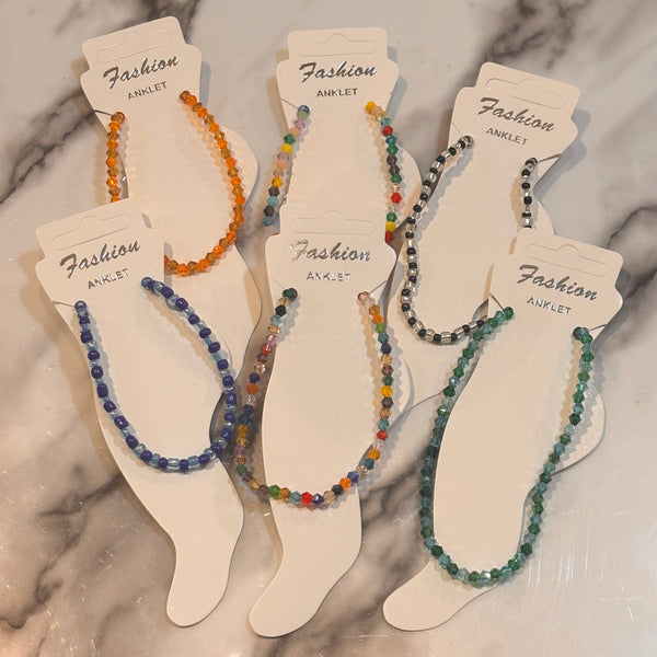 Glass Bead, Stretchy Anklets