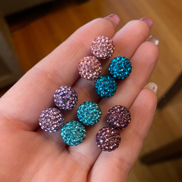 Pave Ball 10mm Earrings