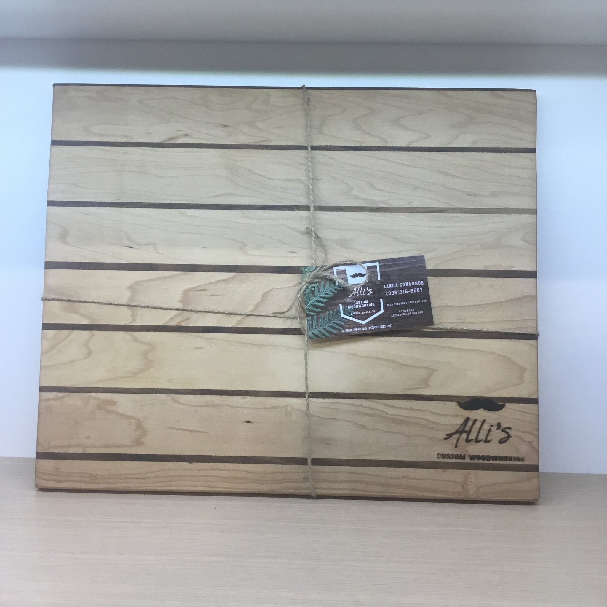 12” x 14” cutting board Maple and walnut