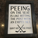 Peeing On The Seat 3D Sign