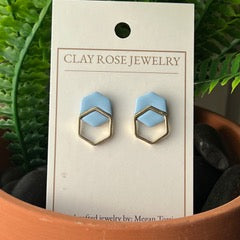 Mini Double Hexagon Studs