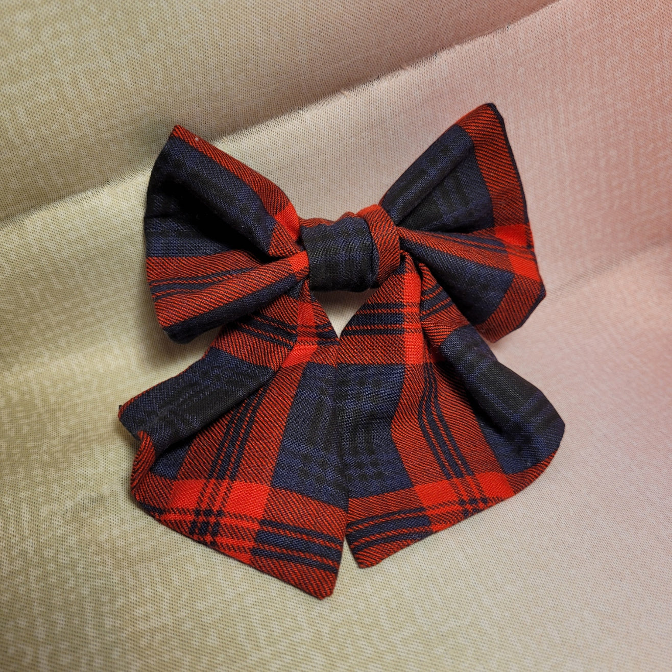 Red Plaid Dog Bow Tie