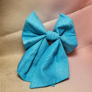 Sparkling Teal Dog Bow Tie