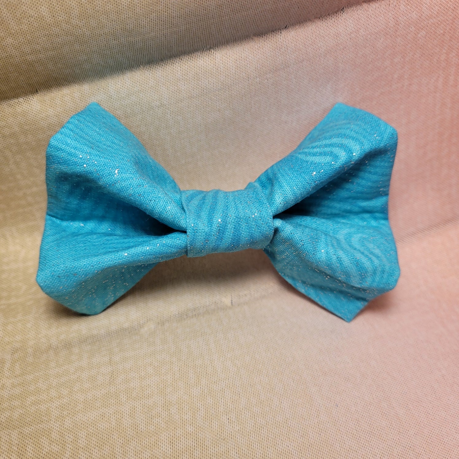 Sparkling Teal Dog Bow Tie