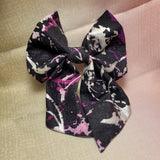 Purple & Silver Splatter Dog Bow Tie