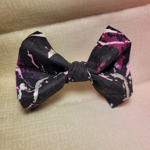 Purple & Silver Splatter Dog Bow Tie
