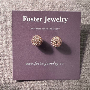 10mm Pave Ball Earrings