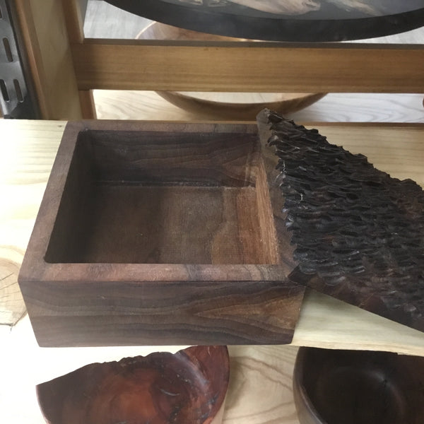 Square Wooden Box with Lid