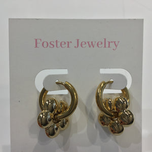 Gold Daisy Hoops-18k gold plated SS