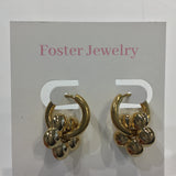 Gold Daisy Hoops-18k gold plated SS