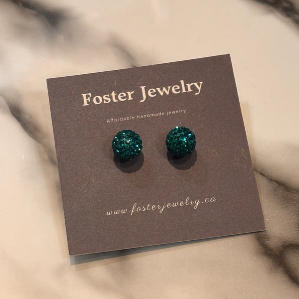 Pave Ball 10mm Earrings