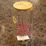 16oz Libbey Glass with Lid/Straw