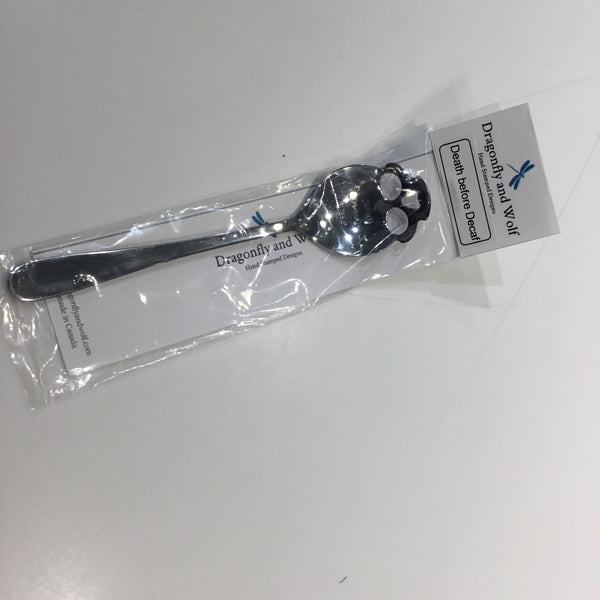 Cutlery - Death before Decaf skull teaspoon