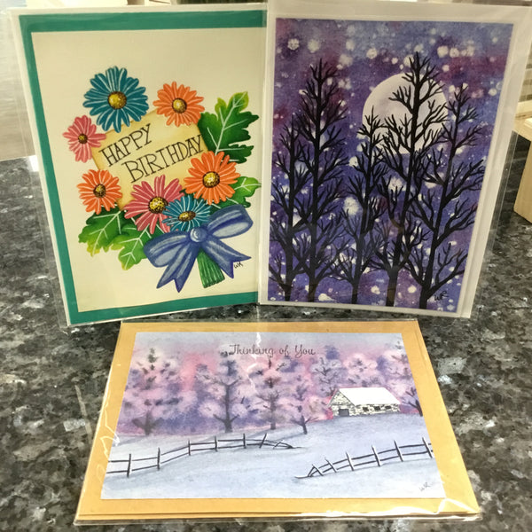 Handpainted Watercolour Cards 5x7