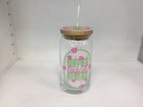 16oz Libbey Glass with Lid/Straw