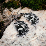Black & White Fox Earrings