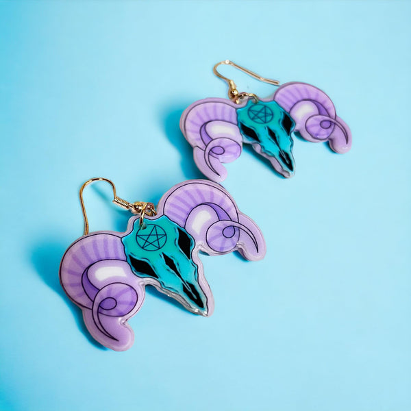 Ram Skull Earrings
