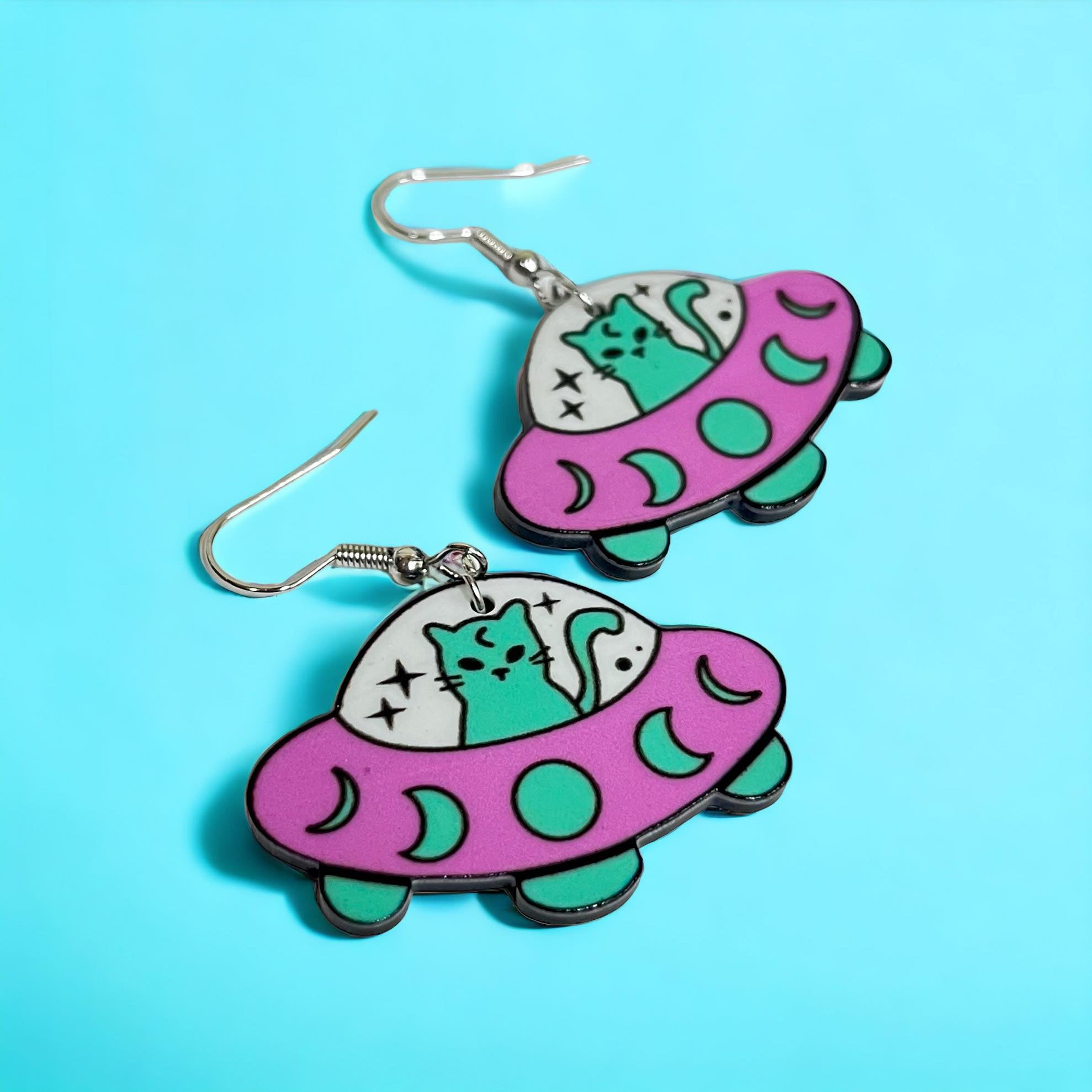 Alien Cat Earrings