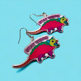 Stay Weird Opossum Earrings