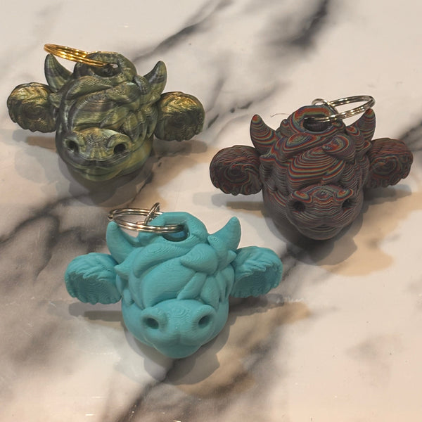 3-D Printed Cow Keychains