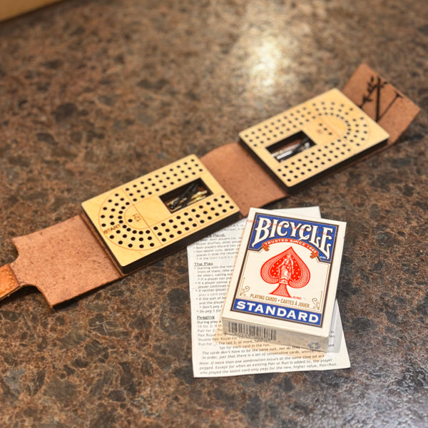 Leather & Wood Pocket Cribbage