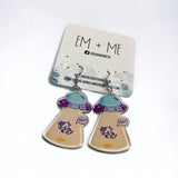 Cow Alien Abduction Earrings