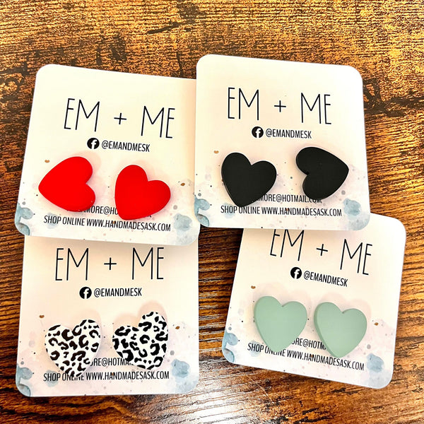 Acrylic Heart Studs
