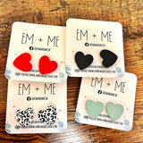 Acrylic Heart Studs