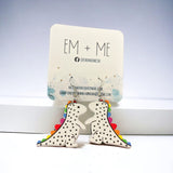 Rainbow Dinosaur Earrings