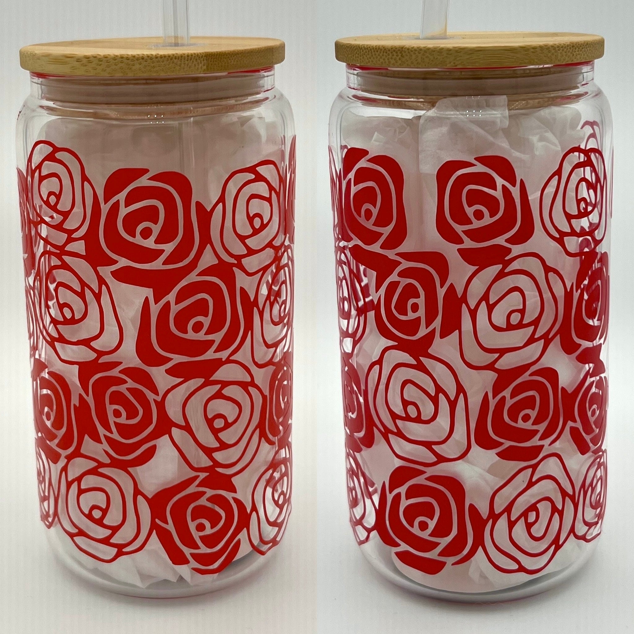 Roses Libbey Glass Can Cup