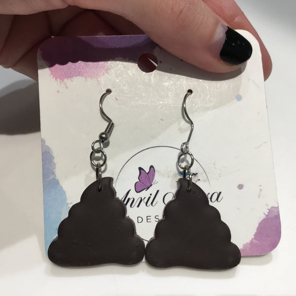 Poop Emoji Earrings