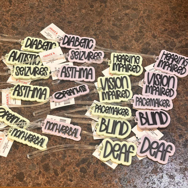 Acrylic Medical Alert Tags