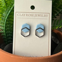 Mini Double Hexagon Studs