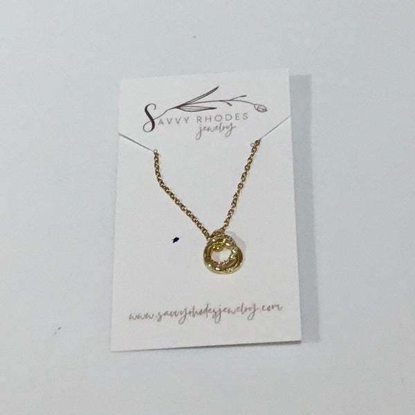 3 Ring Gold Necklace