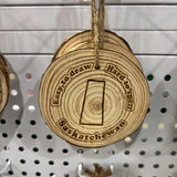 Wood Slide Ornaments