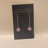 Dangle Pave Gold 10mm Earrings