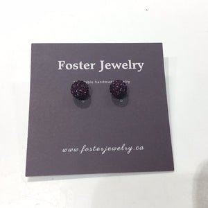 8mm Pave Ball Earrings