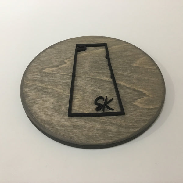 6" 3D Sask Outline Round Sign