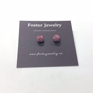8mm Pave Ball Earrings
