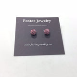 8mm pave ball earrings