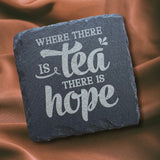 Tea Themed Slate Coaster Set