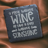 Wine Themed Slate Coaster Set