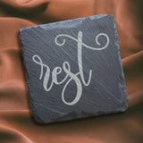 Relax Slate Coaster Set